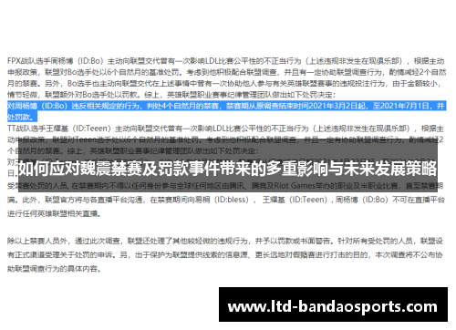 如何应对魏震禁赛及罚款事件带来的多重影响与未来发展策略
